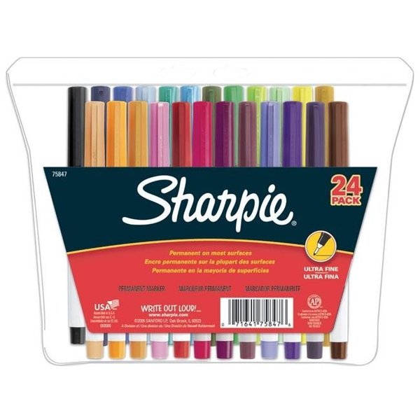Sharpe Mfg Co Sharpie 079674 Non-Toxic Waterproof Permanent Marker; Assorted Color; Pack - 24 79674